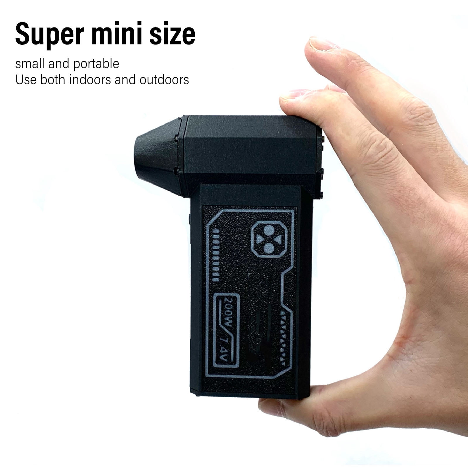 M Buder Electric Air Duster 130000RPM Powerful Fan Rechargeable Cordless 4000mAh Blower Gun 3 Speed Mini Brushless 200W, Black, 1 Count