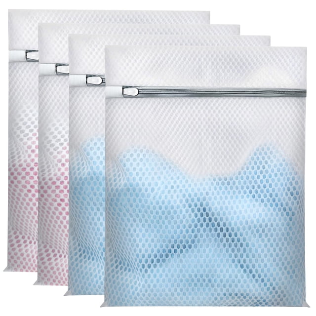 Bolsas de lavandería eutópicas duraderas de malla en forma de panal de 30 x 40 cm, paquete de 4