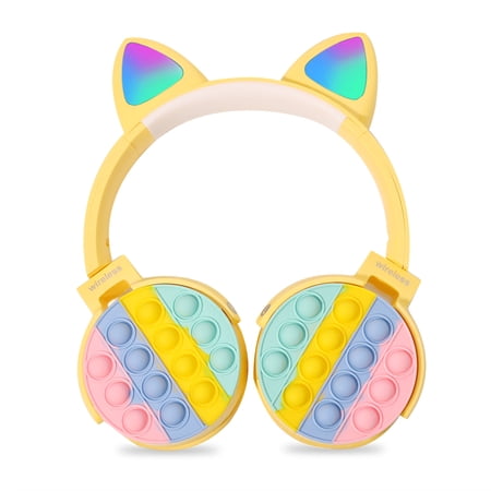 Franhais Cat Ear Headphone for Girls USB Wireless Bluetooth Headset with Cat Ear Shape Wireless Gaming Accessory