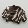 thumbnail image 4 of HXWCHs Soft cotton girls' sweatshirts Girls' Long Sleeve Striped Pullover Lined Crewneck, Soft Fabric for Casual Daily Wear Casual Loose Fit Classic Winter Warm Sweater top Coffee 3-4 Years, 4 of 7