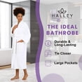 thumbnail image 2 of HALLEY Luxury Bathrobe for Women & Men, Shawl Collar Spa Bath Robes Terry Cotton Ultra Soft Shower Robe with Pockets - White (S), 2 of 8