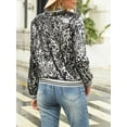 thumbnail image 4 of SUNSIOM Veste à Paillettes Brillantes pour Femmes, Décontractée, Légère, Cardigan à Manches Longues pour Vêtements d'Extérieur Mode Urbaine, 4 of 8