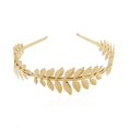 thumbnail image 1 of Diadema con anillo de hoja de aleación de moda para el brazo, traje hermoso para novia, tocado de hoja dorada, efecto decorativo, detalle de hoja dorada, 1 of 6