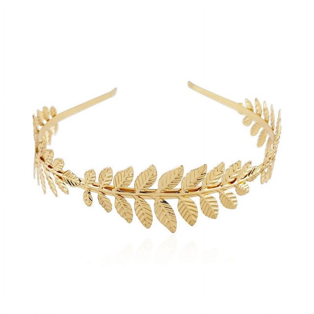 Diadema con anillo de hoja de aleación de moda para el brazo, traje hermoso para novia, tocado de hoja dorada, efecto decorativo, detalle de hoja dorada