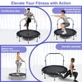 thumbnail image 2 of LIZEVINC 48" Mini Trampoline for Adults Exercise Rebounder Foldable Height Adjustable Max Load 264lbs, 2 of 6
