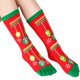 thumbnail image 3 of Calcetines con estampado de copos de nieve y muñeco de nieve de dibujos animados para mujer, calcetines con cinco dedos, calcetines informales de algodón suave, regalo de Navidad, 3 of 5