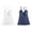 L White L Navy Blue, variant on Pack of 2 Lady Girls Adjustable Strap Built Bra Tank Tops Camisole Color
