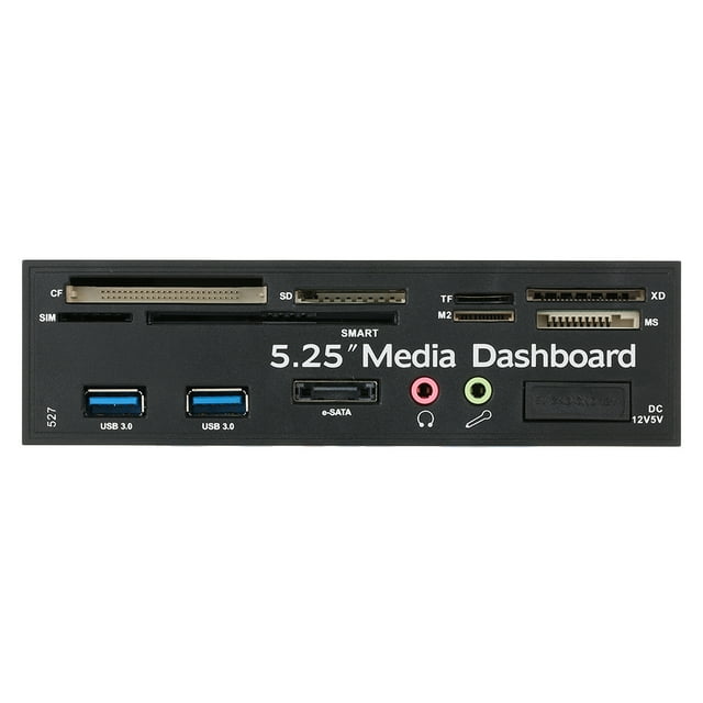 Multi-Function USB 3.0 Hub eSATA Port Lecteur de carte interne PC Dashboard Media Front Panel Audio pour SD MS CF TF M2 Les cartes mémoire MMC correspondent à la baie 5.25 "