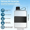 thumbnail image 2 of Flat Water Bottle with Handle 500 ml Flat Water Bottle BPA-Free Leak-Proof Slim Water Bottle for Travel Outdoor Fitness Sports Cycling Work School,Black, 2 of 7