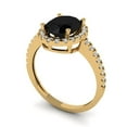 thumbnail image 2 of Solitaire with Accents Engagement Ring for Women - 2.27ct Natural Onyx in 18K Yellow Gold Promise Ring, 2 of 6