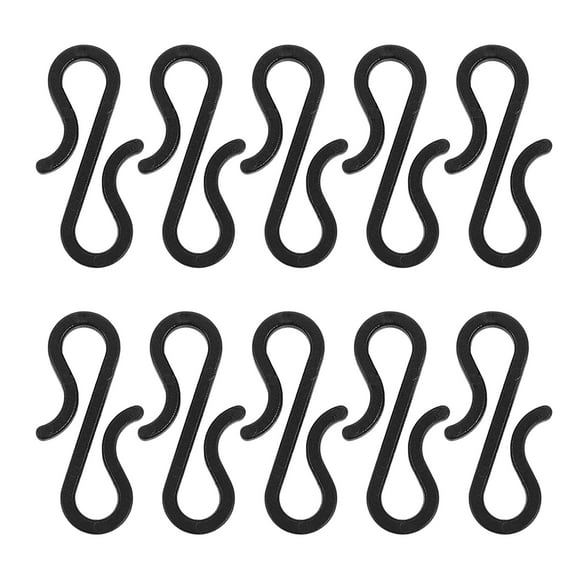 KAKOWELY christmas light clips 10pcs S Shaped Hooks For Christmas Tree Lights Plastic Outdoor Light Clips Weatherproof Gutter Hooks For Holiday Decorations Black