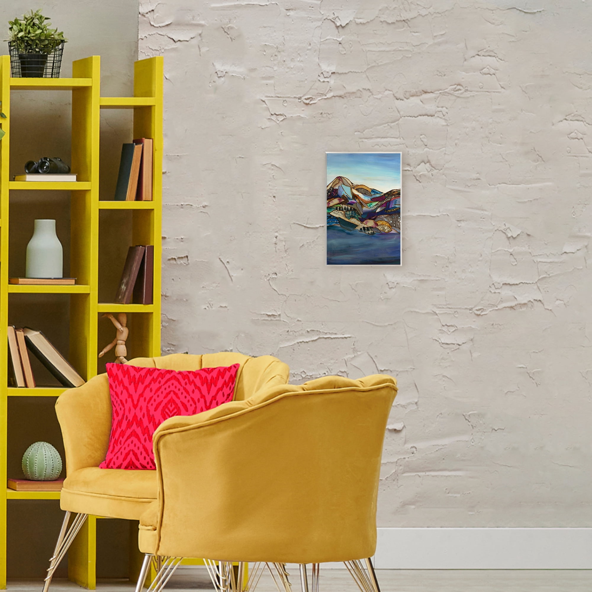Stupell Industries Patchwork Collaged Mountains Wall Plaque Art, design by Van Horne-Borcherding
