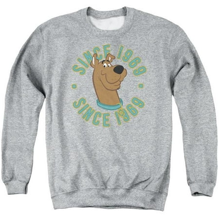 Trevco Sportswear SD133-AS-1 Scooby Doo & Scooby 1969 Adult Crewneck Sweatshirt, Athletic Heather - Small