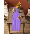 thumbnail image 4 of Blue Purple Burlap Cotton Table Runner 13x36 Inches Short, Geometric Vertical Striped Solid Rainbow Farmhouse Table Runners, Outdoor Dining Tablecloths Decor for Baby Shower/Party/Wedding, 4 of 6