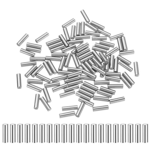 100 Pack 2.5mm x 9mm Dowel Pins Bearing Steel Cylindrical Dowel Pins Shelf Support Peg Pin /-0.02mm Diameter Tolerance, Silver Tone