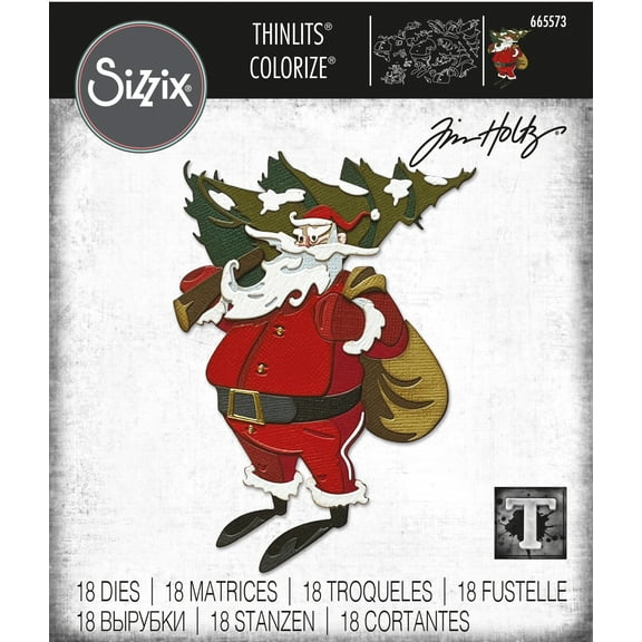 Sizzix THoltz Thinlits Die Woodland Santa Colorize