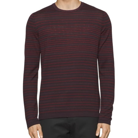 Calvin Klein NEW Red Womens Size Small S Striped Crewneck Wool Sweater