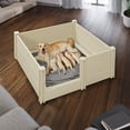 thumbnail image 4 of SmithBuilt 48" x 48" x 18" Whelping Box for Dogs and Puppies, Heavy Duty Whelping Pen and Birthing Box with Rails, Tan, 4 of 8