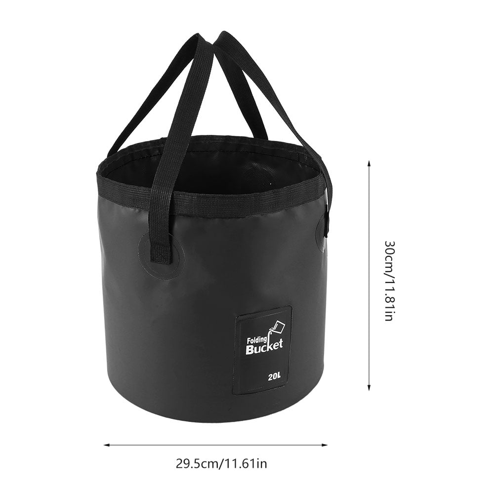 BANCHELLE Camping Bucket Collapsible 20L (5 Gallon) for Traveling Fishing Gardening (Black)