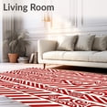 thumbnail image 2 of ODIKA 4'x6' Machine Washable Non-Slip Area Rug, Cane Stripe Cute Small Anti Slip Floor Covering High Traffic Rug with Pad, Red, 611880, 2 of 8