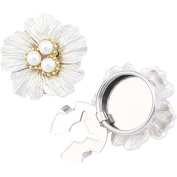 2026 Metal Button Covers Blouses, Clip On Flower Button Covers with Pearl Accent, No Sew Decorative Shirt Buttons for Blouses Shirts Cardigans (3pc)M