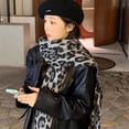 thumbnail image 7 of Jiibva Leopard Tassels Scarf Lady Oversized Long Soft Warm Wrap Shawl Windproof Winter Neck Warmer Animal Print Scarves for Women, 7 of 7