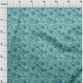 thumbnail image 3 of oneOone Polyester Spandex Turquoise Blue Fabric Floral Fabric For Sewing Printed Craft Fabric By The Yard 56 Inch Wide, 3 of 4