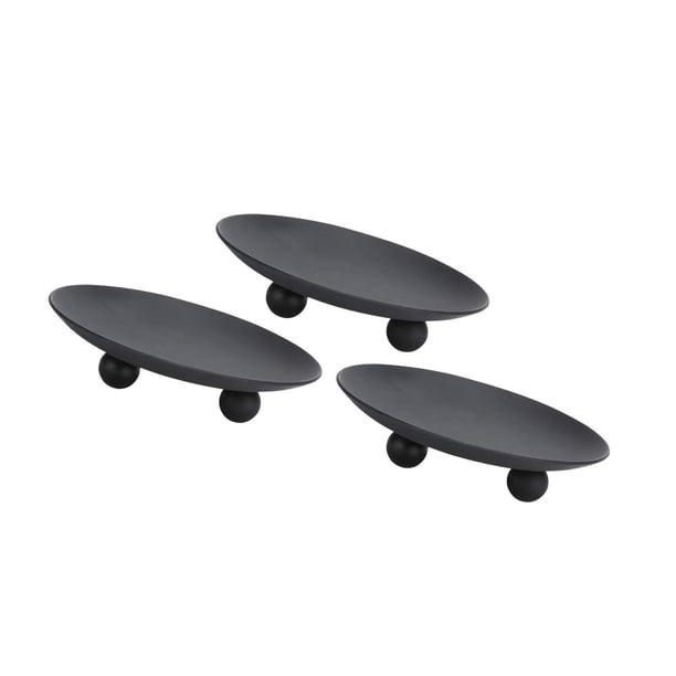 Juego de 3 Candelabros de Hierro para Velas, Soporte Redondo para Celebraciones, Repisa Decorativa para San Valentín Y Navidad Negro