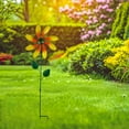 thumbnail image 6 of simhoa Outdoor Wind with Stake Flower Garden Stake Crafts 360 degree Rotating Metal Windmill Yard Art for Backyard Home Decoration yellow, 6 of 10