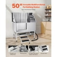 thumbnail image 2 of KFFKFF Stainless Steel Pet Washing Station, 50-inch Grooming Tub with Stairs, Water Filter Board, Faucet, Showerhead, and Soap Holder for Pets of Various Sizes (Left Door), 2 of 9