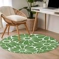 thumbnail image 4 of Green Spring Floral Round Area Rug 3.3 FT, Non Slip Small Entryway Kitchen Mat, Pastoral Flower Abstract Washable Soft Circular Rug Non-Shedding Door Mat for Bathroom Playroom Kids Room, 4 of 9