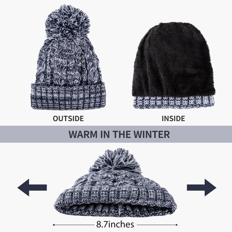 Women’s Blue Winter Beanie Hat Scarf & Touchscreen Gloves 3-in-1 Gift Women main image 3