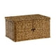 thumbnail image 1 of Cesta de almacenamiento con tapa, cesta de almacenamiento para el hogar, imitación tejida, multiusos, práctica 29 cm x 21 cm x 15 cm, 1 of 9