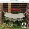 thumbnail image 4 of Northlight Macrame Cotton Hammock with Wooden Bars - 78" x 47" - Beige, 4 of 7
