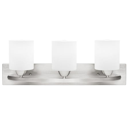 1 Light Vanity Sconce - Best Choice Products 3-Light Vanity Wall Sconce Lighting Fixture for Home, Bathroom, Bedroom w/ Frosted Glass - Silver