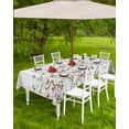 thumbnail image 4 of Fsddascl White Spring Floral Outdoor Tablecloth - 60x120 Inch Rectangle Dining Table Cover, Vintage Watercolor Flowers Wooden Waterproof Outdoor Table Cloth with Umbrella Hole & Zipper for Patio, 4 of 7