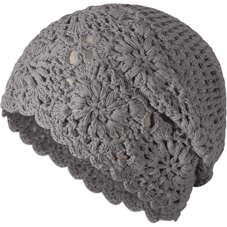 ZLYC Women Cotton Crochet Slouchy Beanie Hat Handmade Knit ZLYC Women Cotton Crochet Slouchy Beanie Hat Handmade Knit