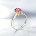 thumbnail image 4 of Gem Stone King 925 Silver and 10K Yellow Gold Ring Solitaire Ring Set With 7mm Round Fancy Pink Zirconia (Size 9), 4 of 4