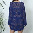 thumbnail image 5 of Akiihool Womens Swim Cover Ups Crochet Beach Cover Up Summer Bikini Swimwear Sexy V-Neck Crochet Dress, Blue XXL, 5 of 5