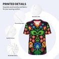 thumbnail image 3 of Hirioo Traditional Floral Polish for Men's Baseball T-shirt Shirts Short Sleeve Casual Summer Button Stretch T Shirts,Size S-4XL-Large, 3 of 7
