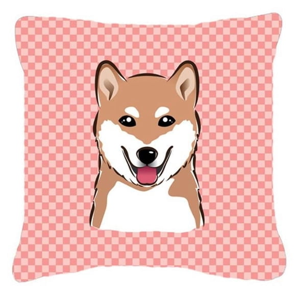 Dog Face Checkerboard Design Fabric Decorative Pillow