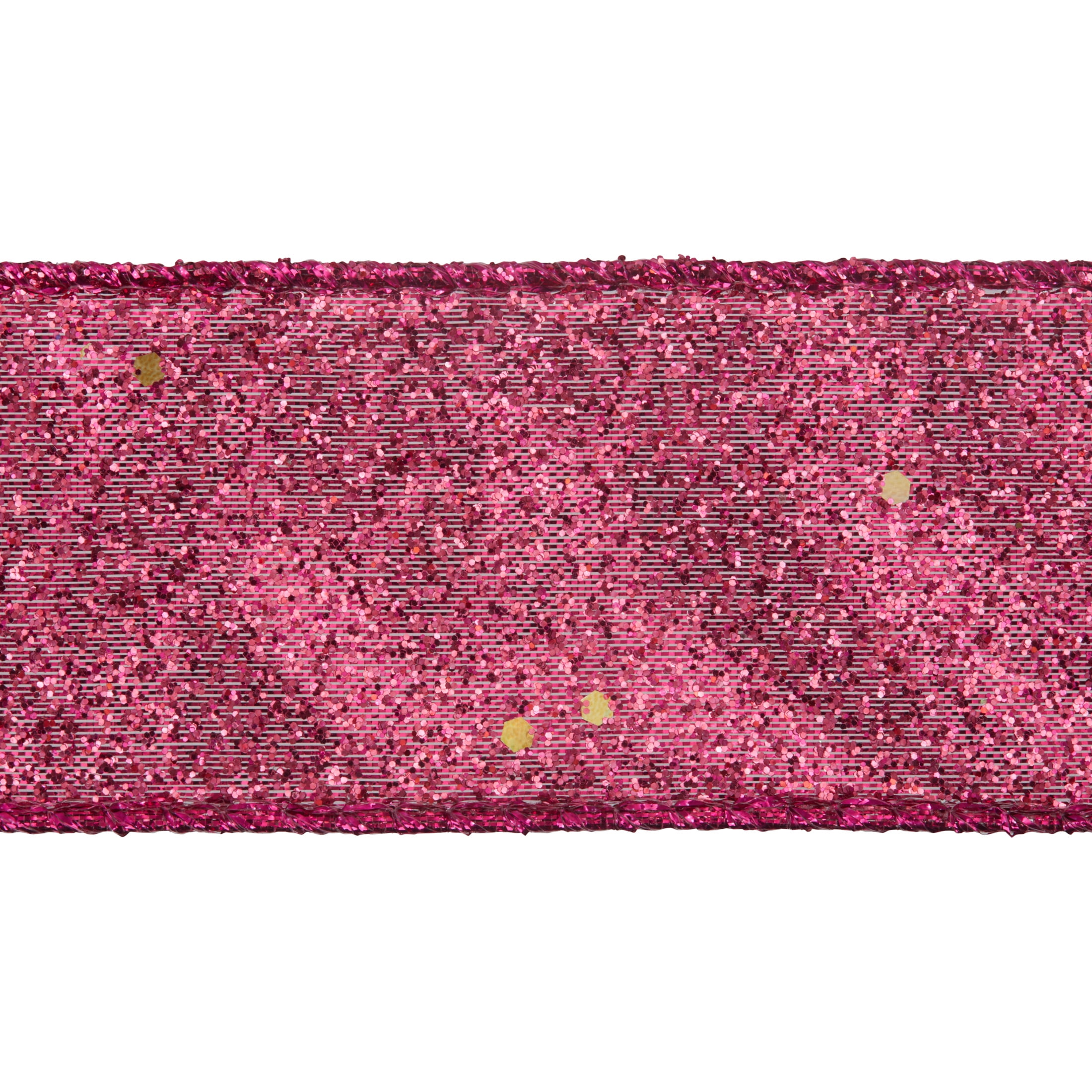 Offray Ribbon, Fuchsia Purple 1 1/2 inch Wired Edge Metallic Ribbon, 9 feet