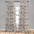 thumbnail image 5 of Ambesonne Floral Curtains, Flower Petals Leaves Art, Pair of 28"x84", Dark Rosewood Eggshell, 5 of 5