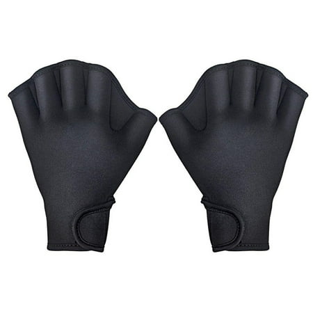 

baoxlan 1 Pair Neoprene Gloves Water Resistant Breathable Rubber Well Stitching Webbed Swim Gloves for Training
