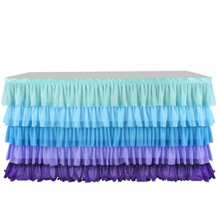 

Elaydool Rainbow Tablecloth Table Skirt 6 Colors Rectangular Table Birthday Party Christmas Decoration