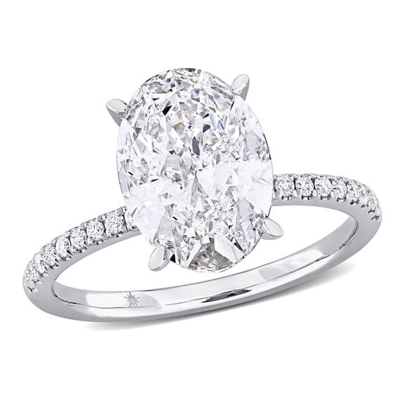 Created Forever Women's 3 1/6ct TW Lab Grown Diamond 14k White Gold Solitaire Engagement Ring