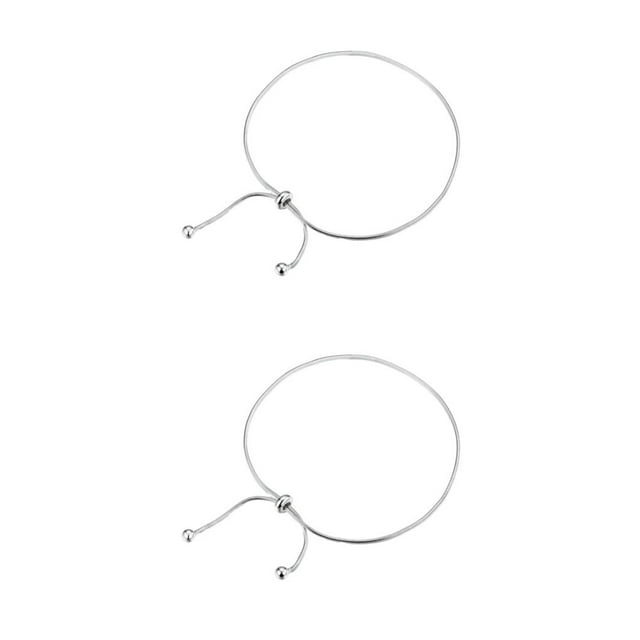 kurtrusly Fashionable Accessory Authentic 925 Sterling Adjustable Anklet For Gift 2Set