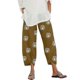 thumbnail image 4 of 2020 Foreign trade cross-border women's fashion loose dandelion print elastic waist pocket pants 3407 black XL, 4 of 4