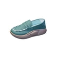 thumbnail image 2 of Zapatos casuales de PU para mujer, cómodos, suaves, con plataforma, estilo urbano, suela gruesa, sin cordones verde 37, 2 of 9