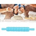 thumbnail image 4 of Rodillo para fondant, rodillo de plástico en relieve, mango antiadherente para galletas, pastelería, decoración de pasteles, 14,4 x 2 pulgadas (azul), 4 of 4